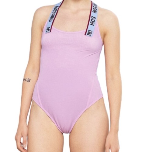 Moschino Logo Strap Bodysuit Pink