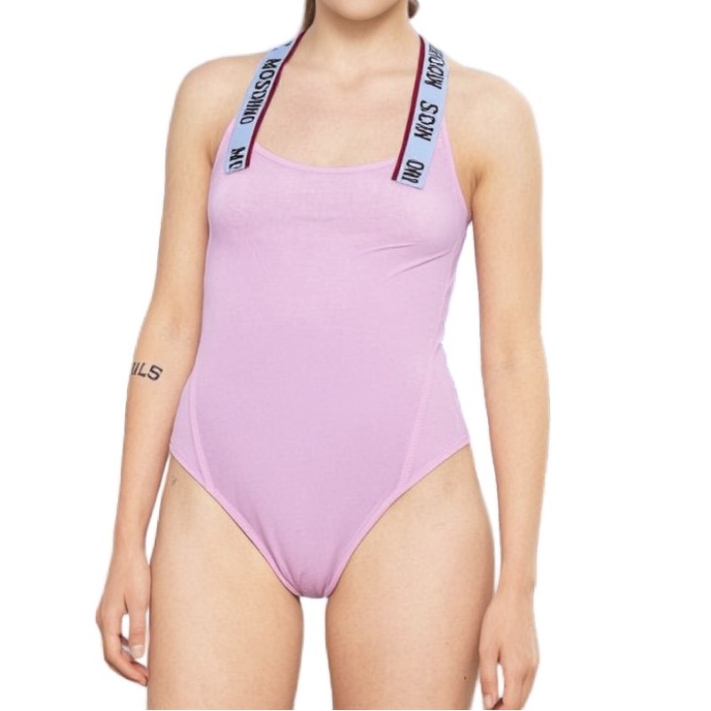 Moschino Logo Strap Bodysuit Pink