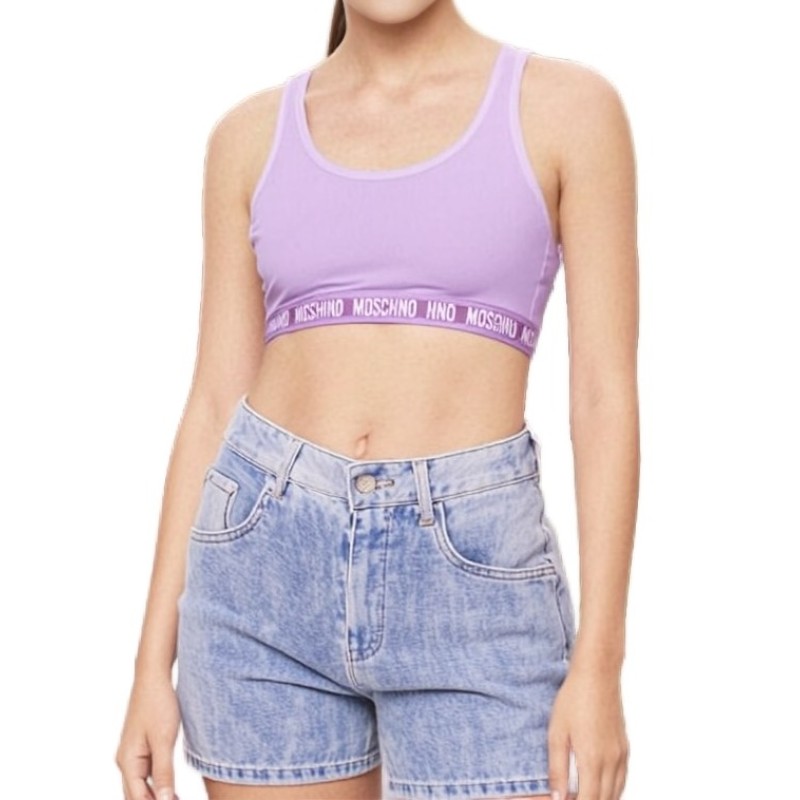 Moschino Logo Band Sports Bra Pink