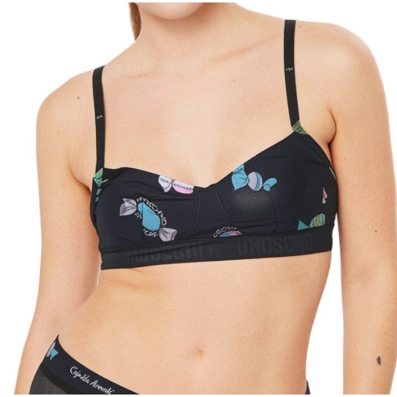 Moschino Butterfly Print Bra Multi Black