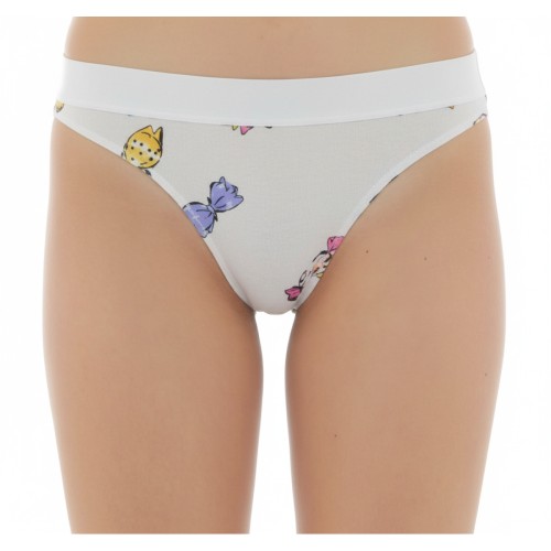 Moschino Butterfly Print Thong White