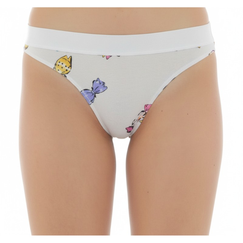 Moschino Butterfly Print Thong White