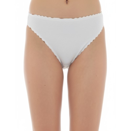 Moschino Scalloped Edge Bikini Bottom White