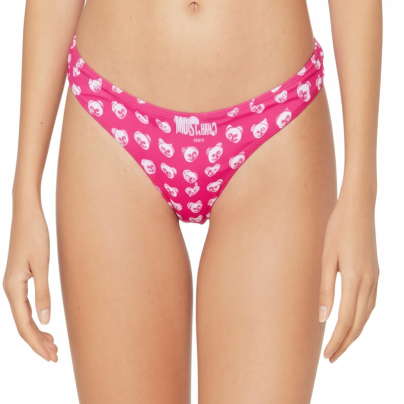 Moschino Pink Skull Print Bikini Bottom