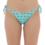 Moschino Green Pattern Bikini Bottom Turquoise