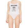 Moschino Milano Logo One-Piece Swimsuit White