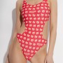 Moschino Teddy Bear Print One-Piece Swimsuit Red
