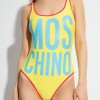Moschino Yellow Logo One-Piece Swimsuit