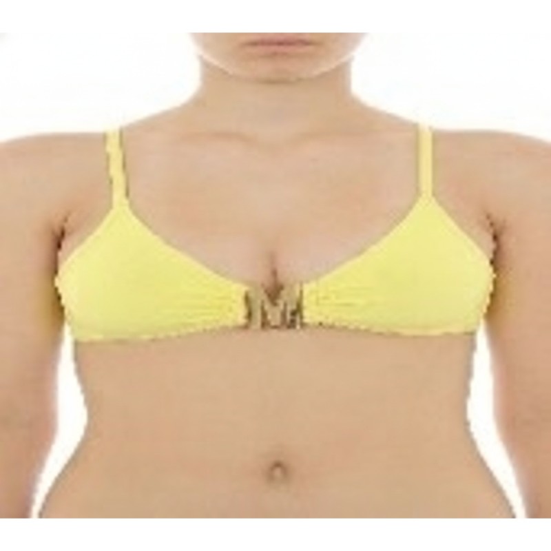 Moschino Yellow Front Clasp Bikini Top
