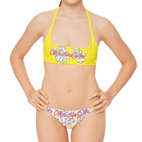 Moschino Daisy Script Yellow Bikini Top