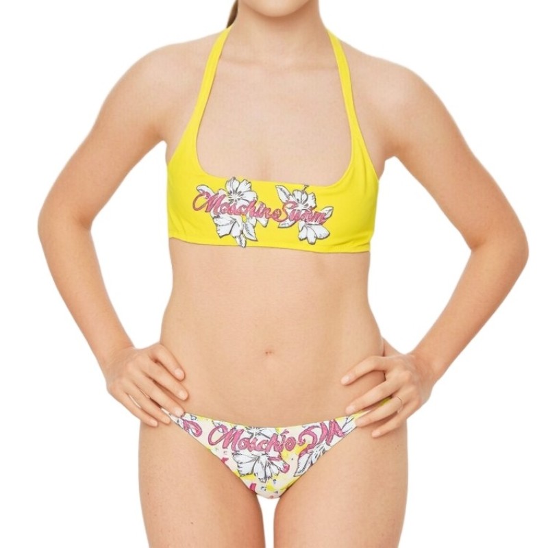Moschino Daisy Script Yellow Bikini Top