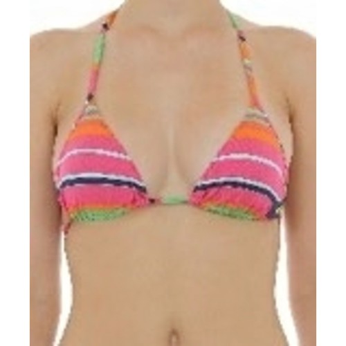 Moschino Rainbow Striped Triangle Bikini Top Multicolor