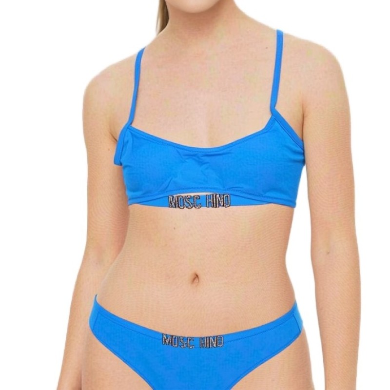 Moschino Logo Bikini Set Blue