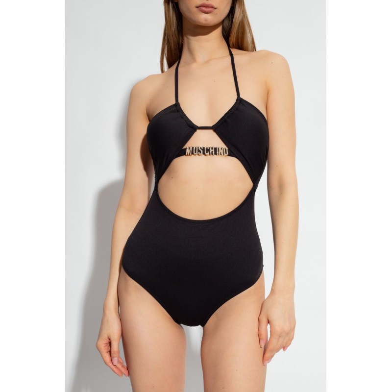 Moschino Black Cutout One-Piece Swimsuit