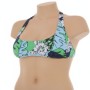 Moschino Tropical Print Halter Bikini Top Blue Green