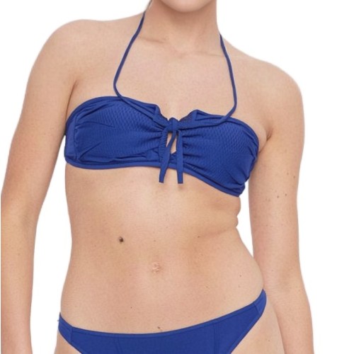 Moschino Textured Halter Bikini Top Blue