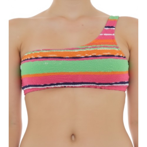 Moschino One Shoulder Striped Bikini Top Multicolor