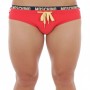 Moschino Red Bikini Bottom Gold Tie