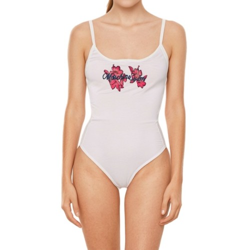 Moschino Valentine Graphic One-Piece Swimsuit White