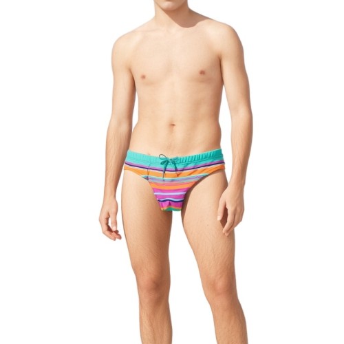 Moschino Rainbow Stripe Swim Briefs Multicolor