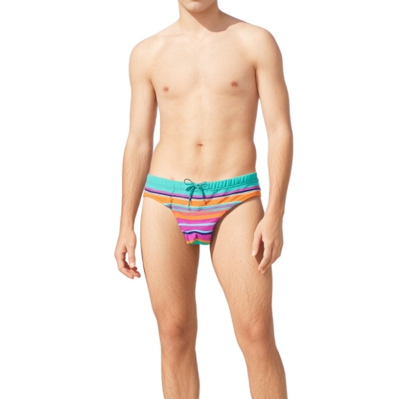 Moschino Rainbow Stripe Swim Briefs Multicolor