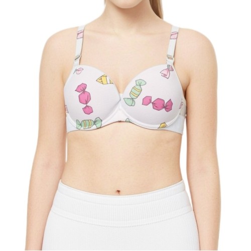 Moschino Candy Print Underwire Bra Multi White