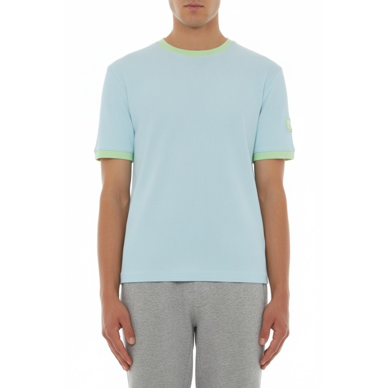 Moschino Light Blue Green Trim T-shirt