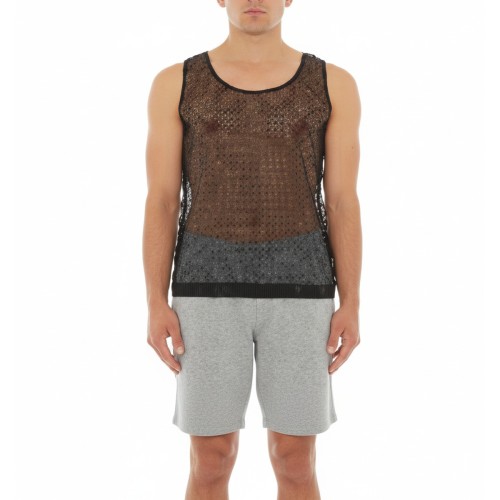 Moschino Mesh Color Block Tank Top Brown