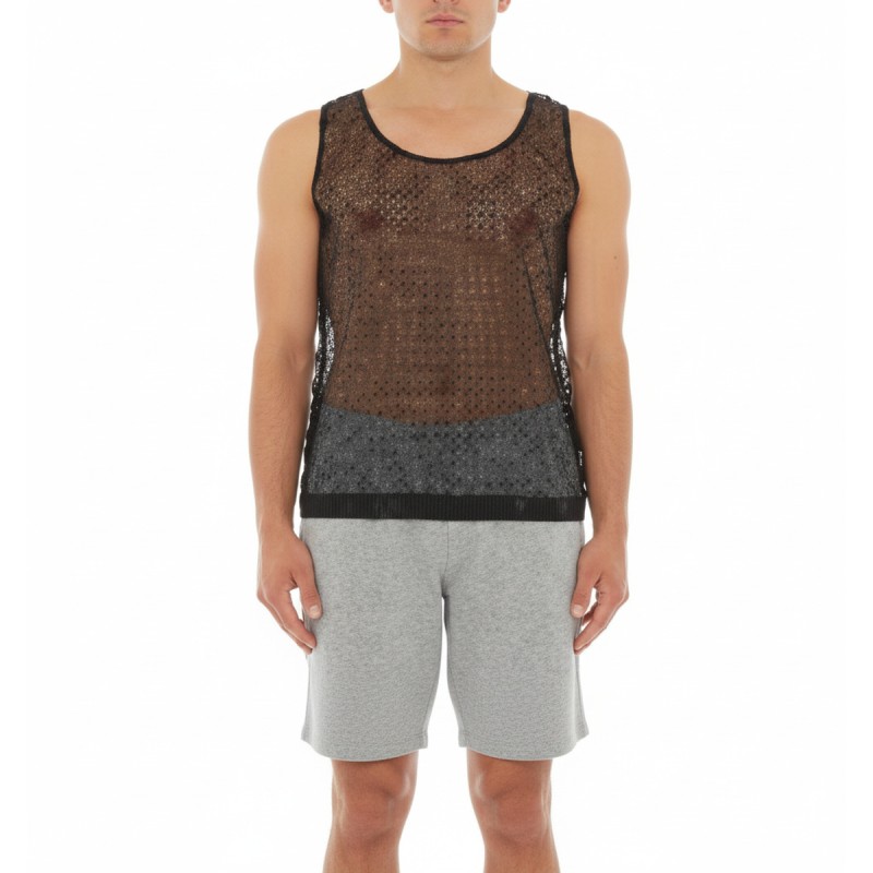 Moschino Mesh Color Block Tank Top Brown