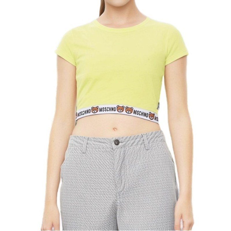 Moschino Teddy Bear Crop T-shirt Yellow