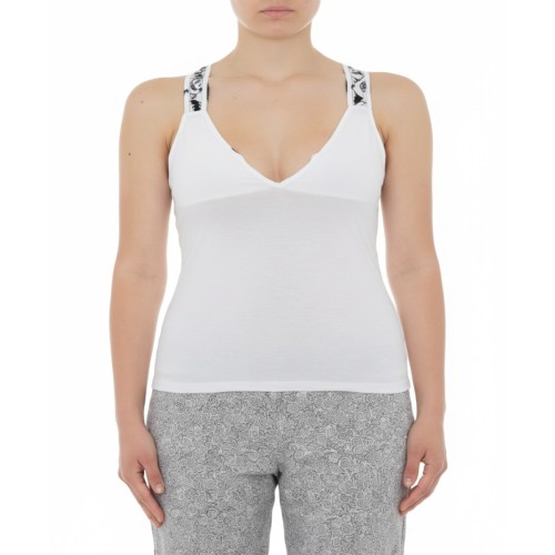 Moschino White V-Neck Tank Top