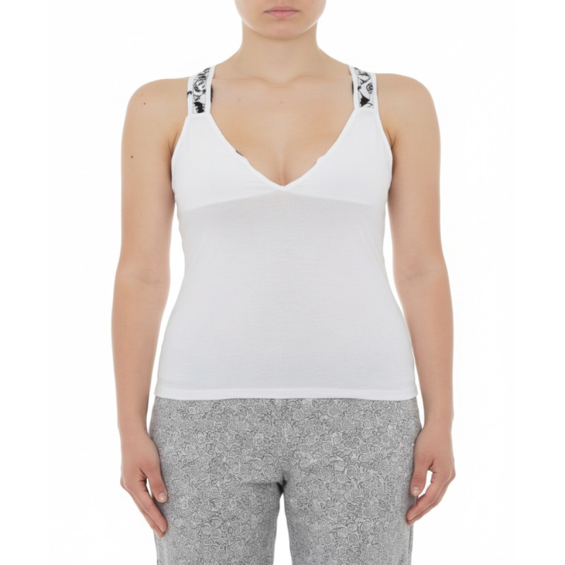 Moschino White V-Neck Tank Top