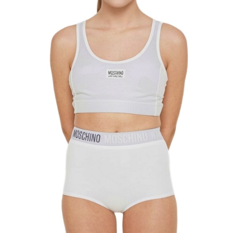 Moschino Cotton Sports Bra Set White