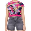 Moschino Tropical Floral Crop Sweatshirt Pink