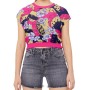 Moschino Tropical Floral Crop Sweatshirt Pink