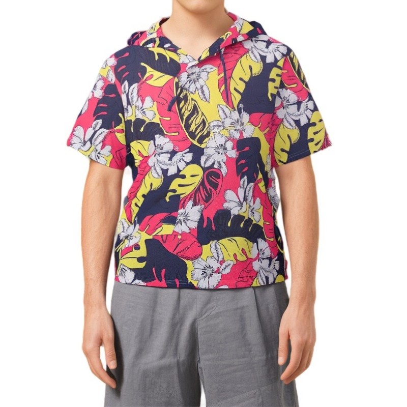 Moschino Tropical Floral Hooded T-shirt Multicolor