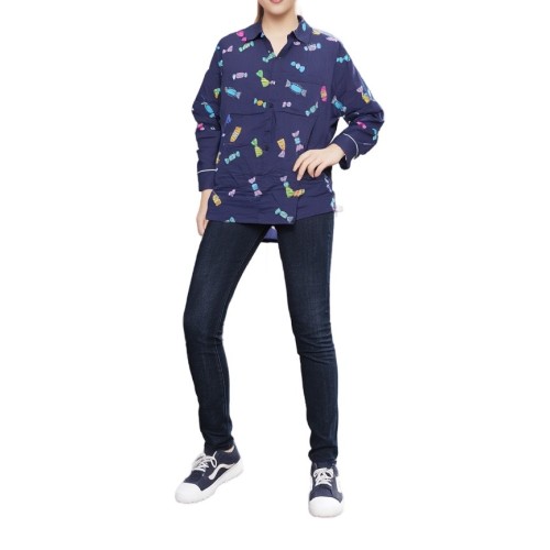 Moschino Candy Print Pajama Top Navy