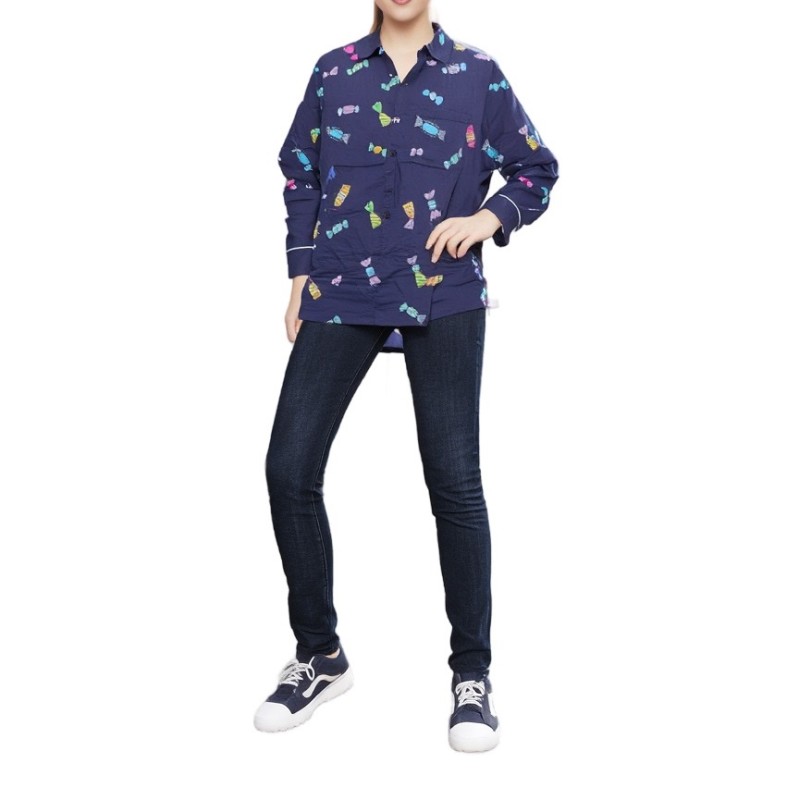 Moschino Candy Print Pajama Top Navy