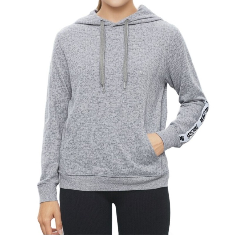 Moschino Logo Tape Hoodie Grey
