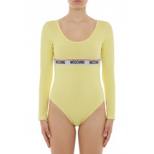 Moschino Logo Band Yellow Bodysuit