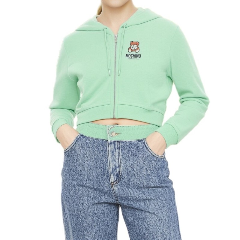 Moschino Teddy Bear Crop Hoodie Green