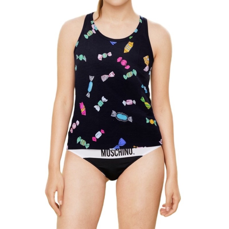 Moschino Candy Print Tank Top Multi Black