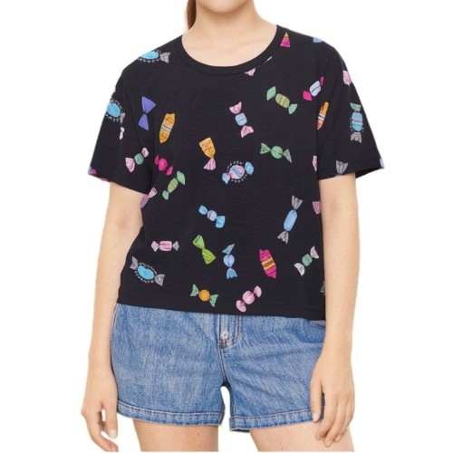 Moschino Candy Print Cotton T-shirt Black