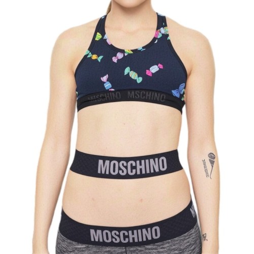 Moschino Candy Print Sports Bra Black
