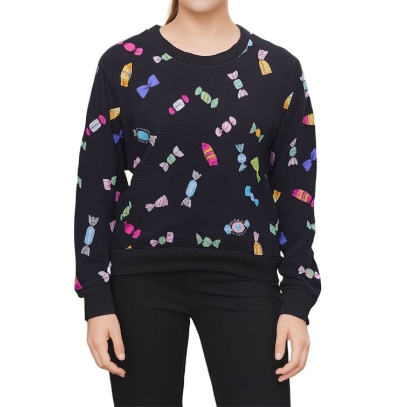 Moschino Candy Print Crewneck Sweatshirt Black