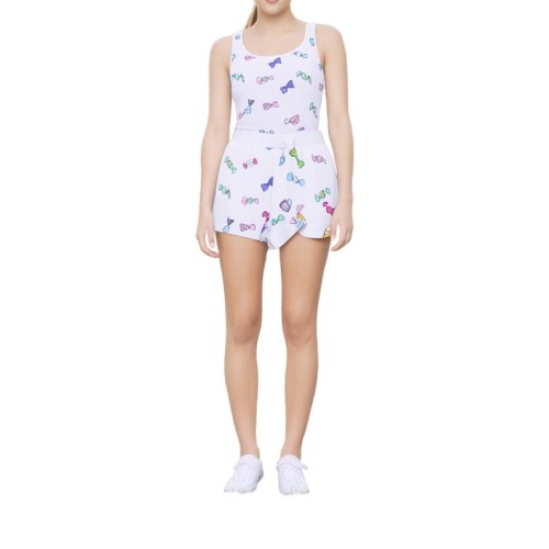 Moschino Bikini Print Tank Romper White