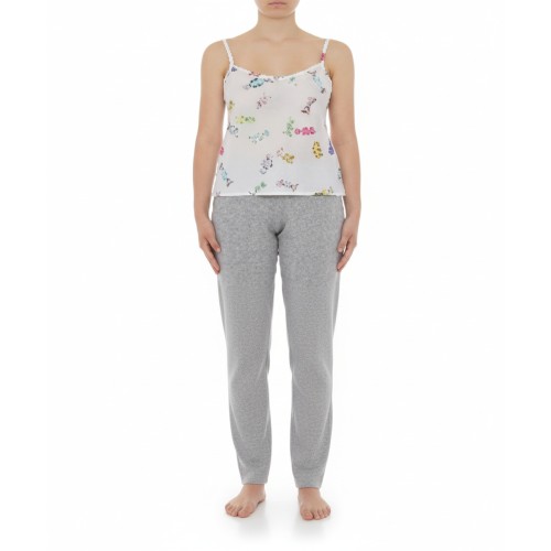 Moschino Floral Camisole Pajama Set Grey