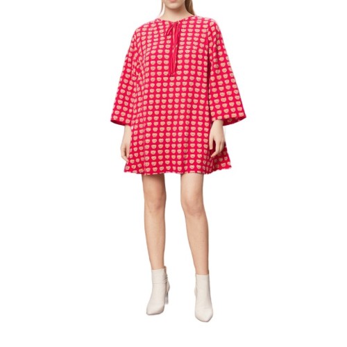 Moschino Apple Print Mini Dress Pink