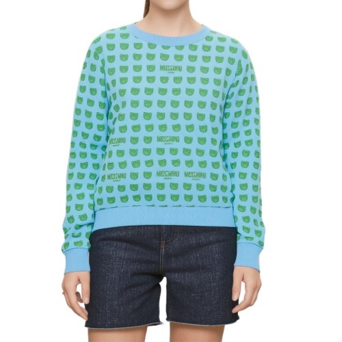 Moschino Teddy Bear Print Crewneck Sweatshirt Blue
