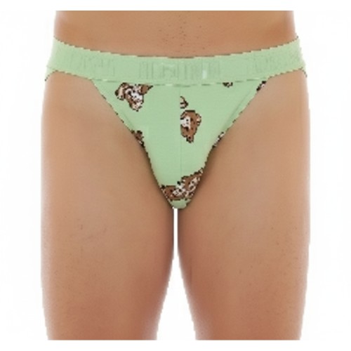Moschino Green Dog Print Brief